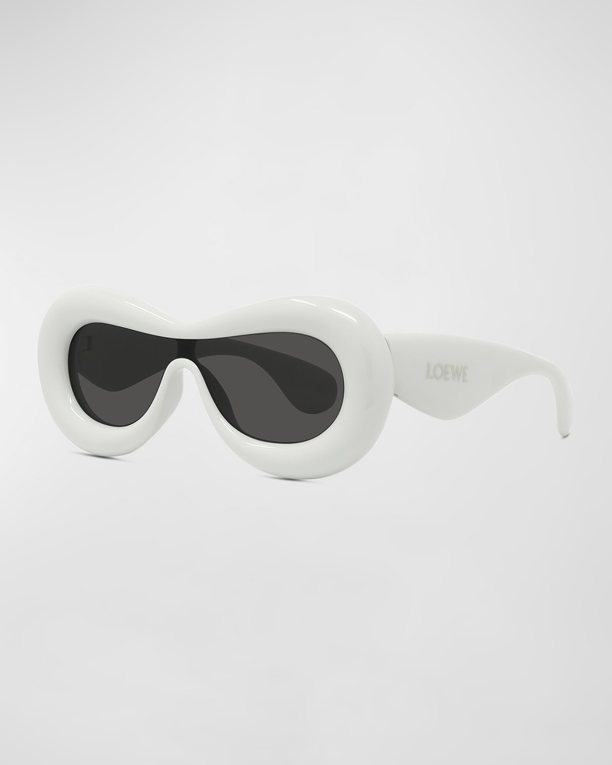 Loewe Inflated Injection Plastic Shield Sunglasses In Grey / Smoke