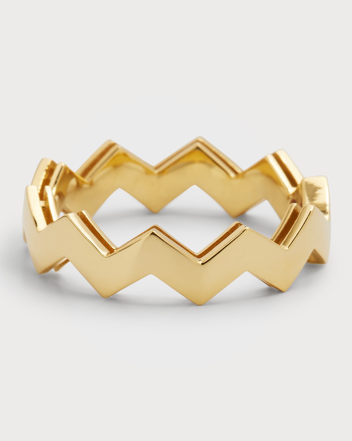 18K Yellow Gold Zig Zag Ring, Size 6.5