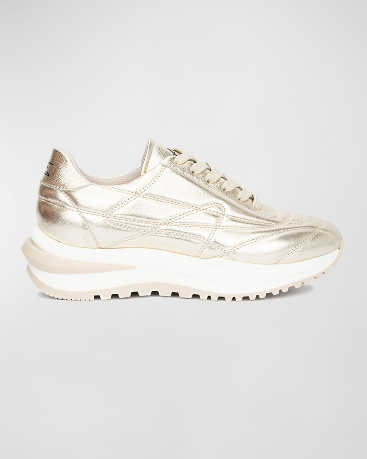 AQUATALIA METALLIC LEATHER RUNNER SNEAKERS