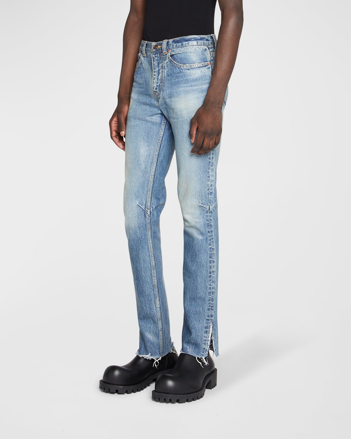 Balenciaga Men's Super Fitted Waxed Jeans