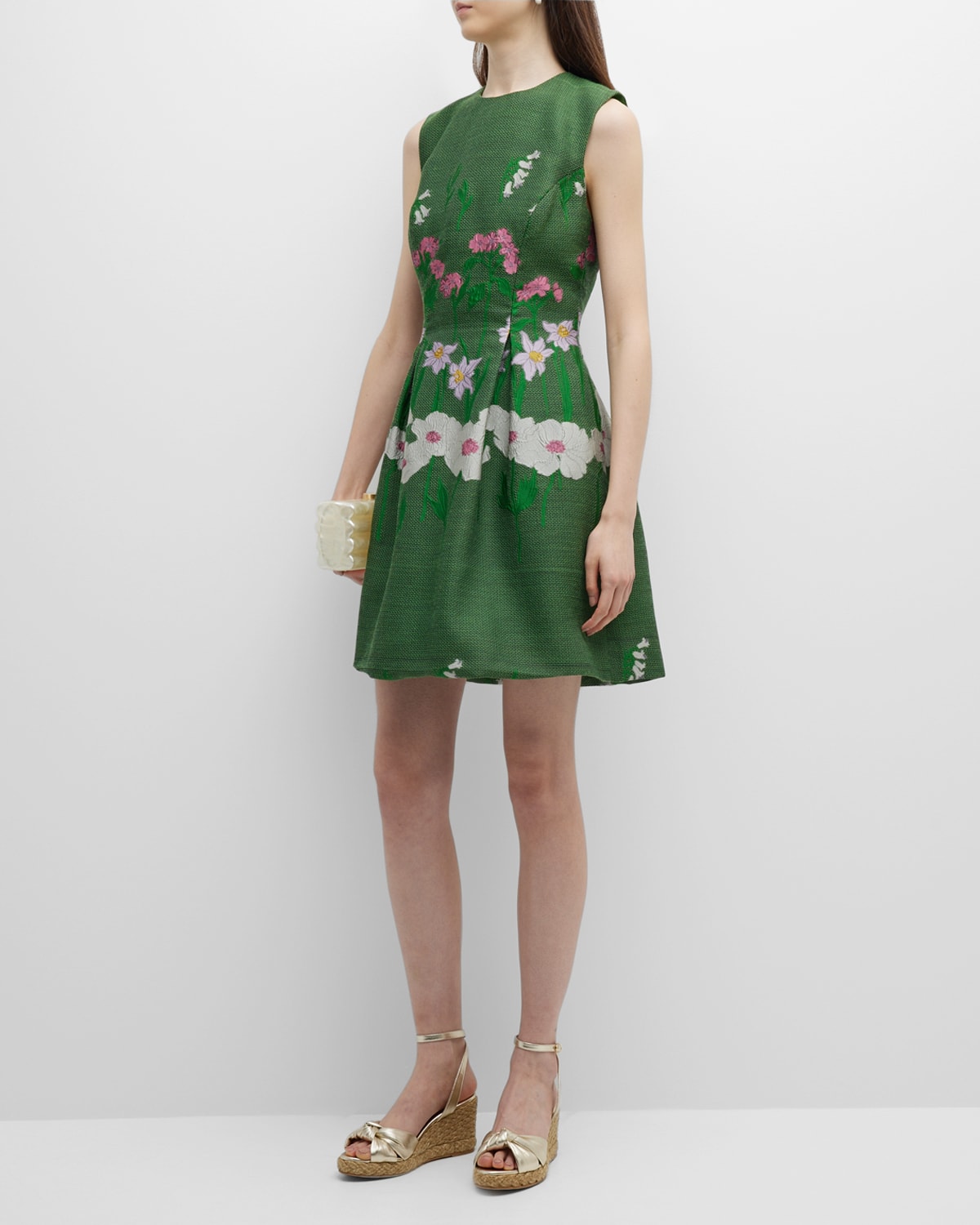 Betsy Floral-Embroidered Mini Dress
