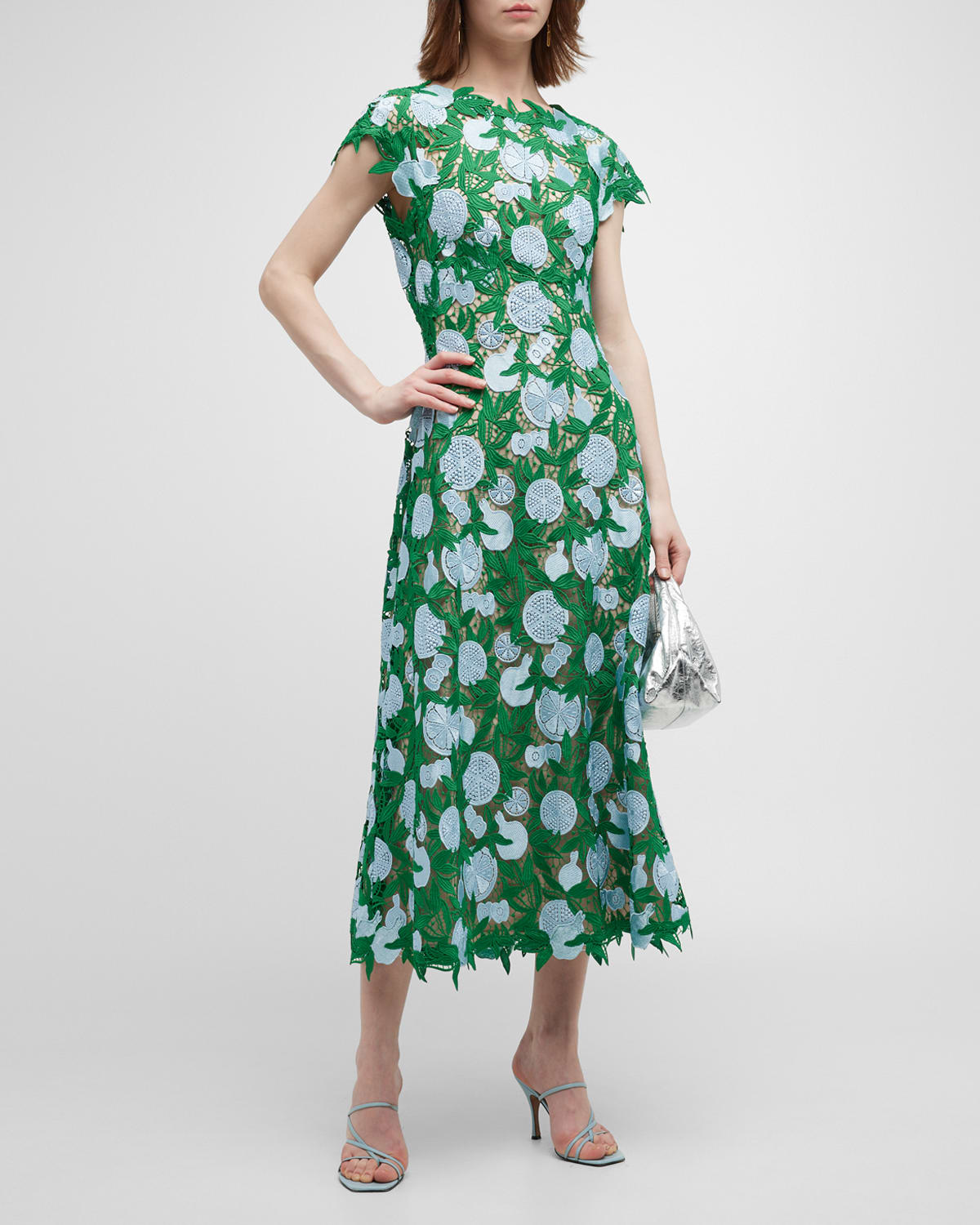 Lela rose guipure lace dress sales