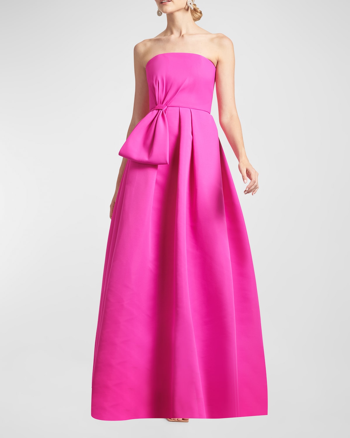 Ainsley Strapless Pleated Draped Gown