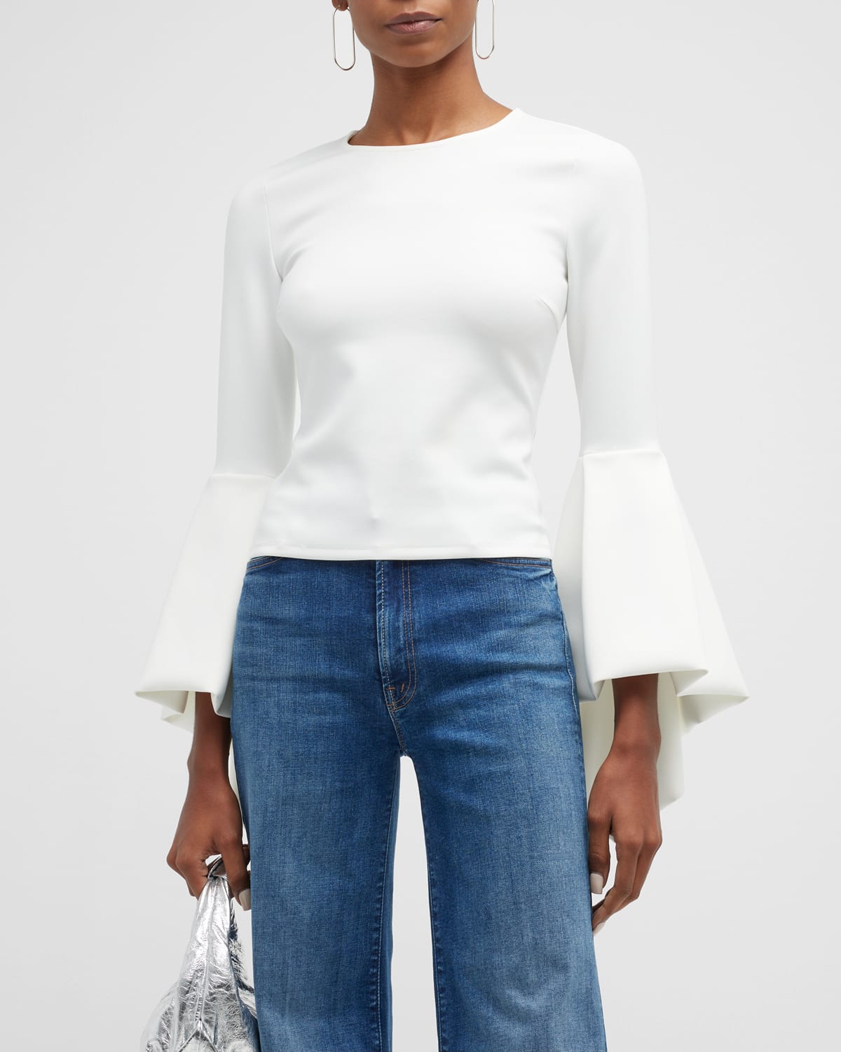 L'Agence Chase Ruffle-Sleeve Top