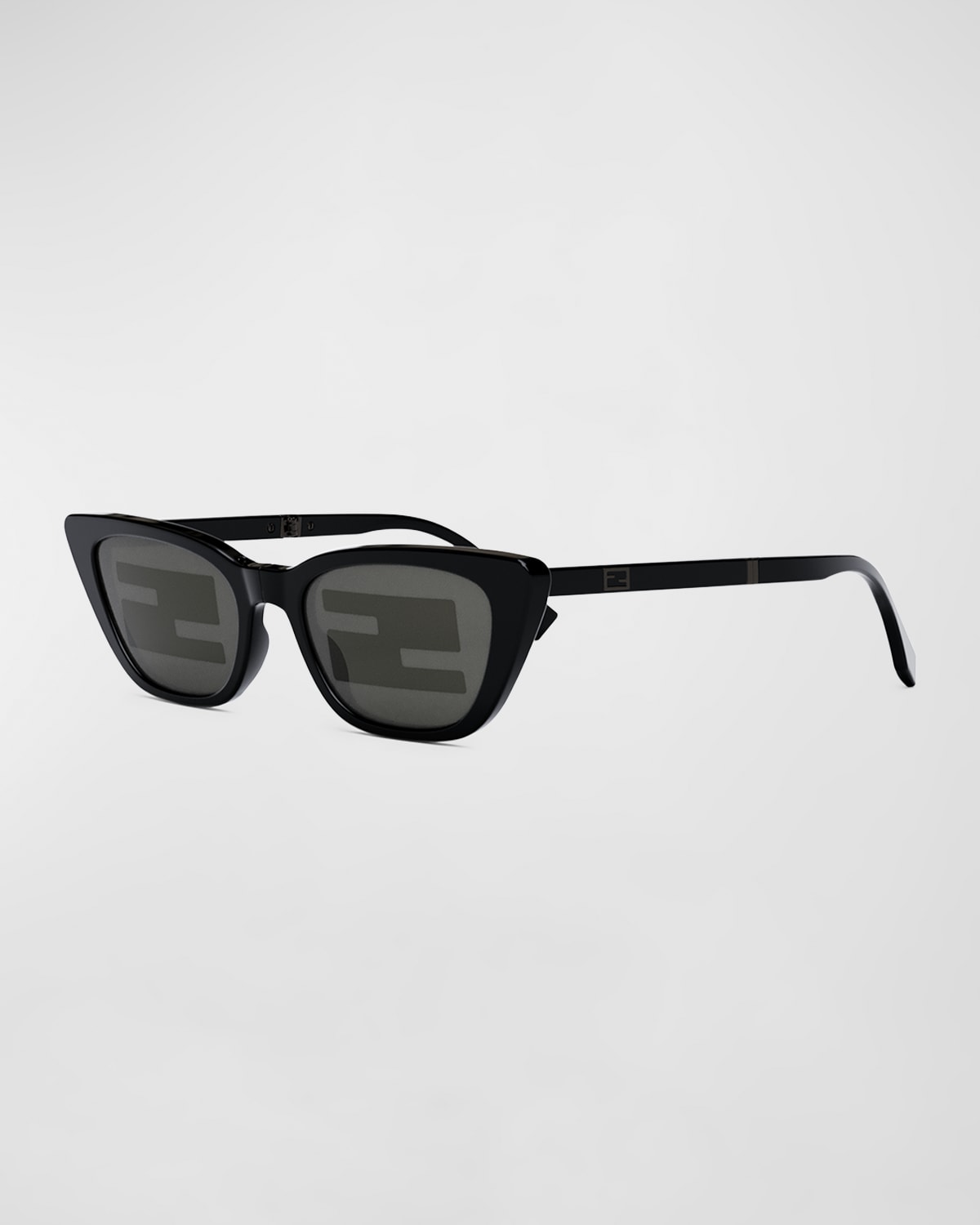 Baguette Mirrored Folding Nylon Cat-Eye Sunglasses