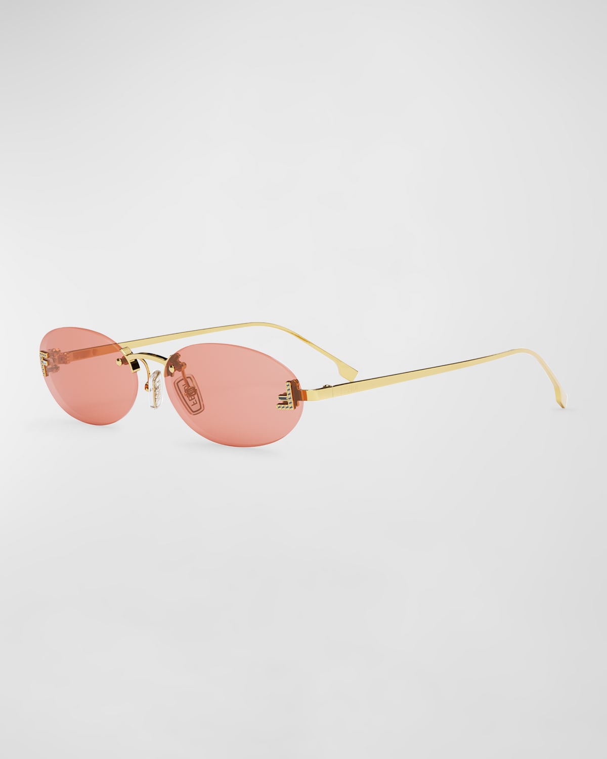 Fendi First Embellished Oval Sunglasses in Black - Fendi