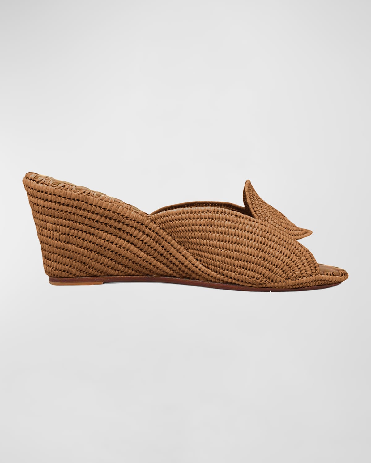 Carrie Forbes Etre Raffia Wedge Sandals In Cognac