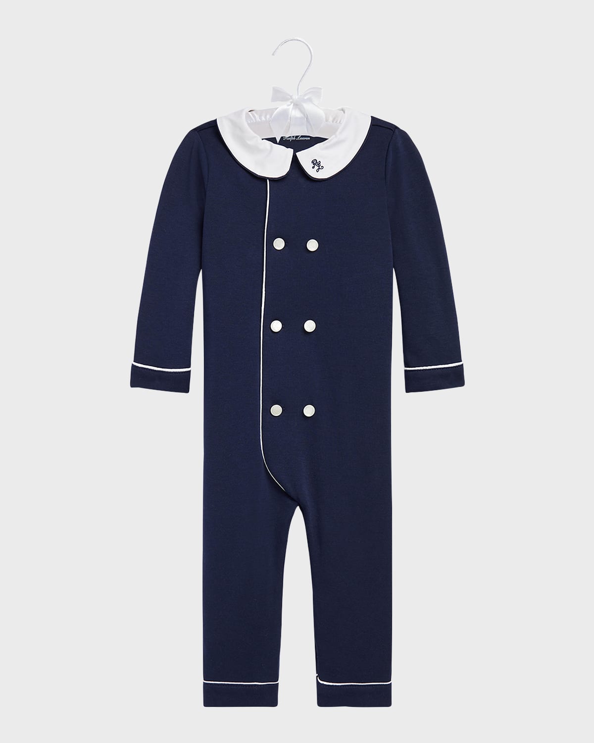 Boy's Double Breasted Embroidered Coverall, Size 3M-24M