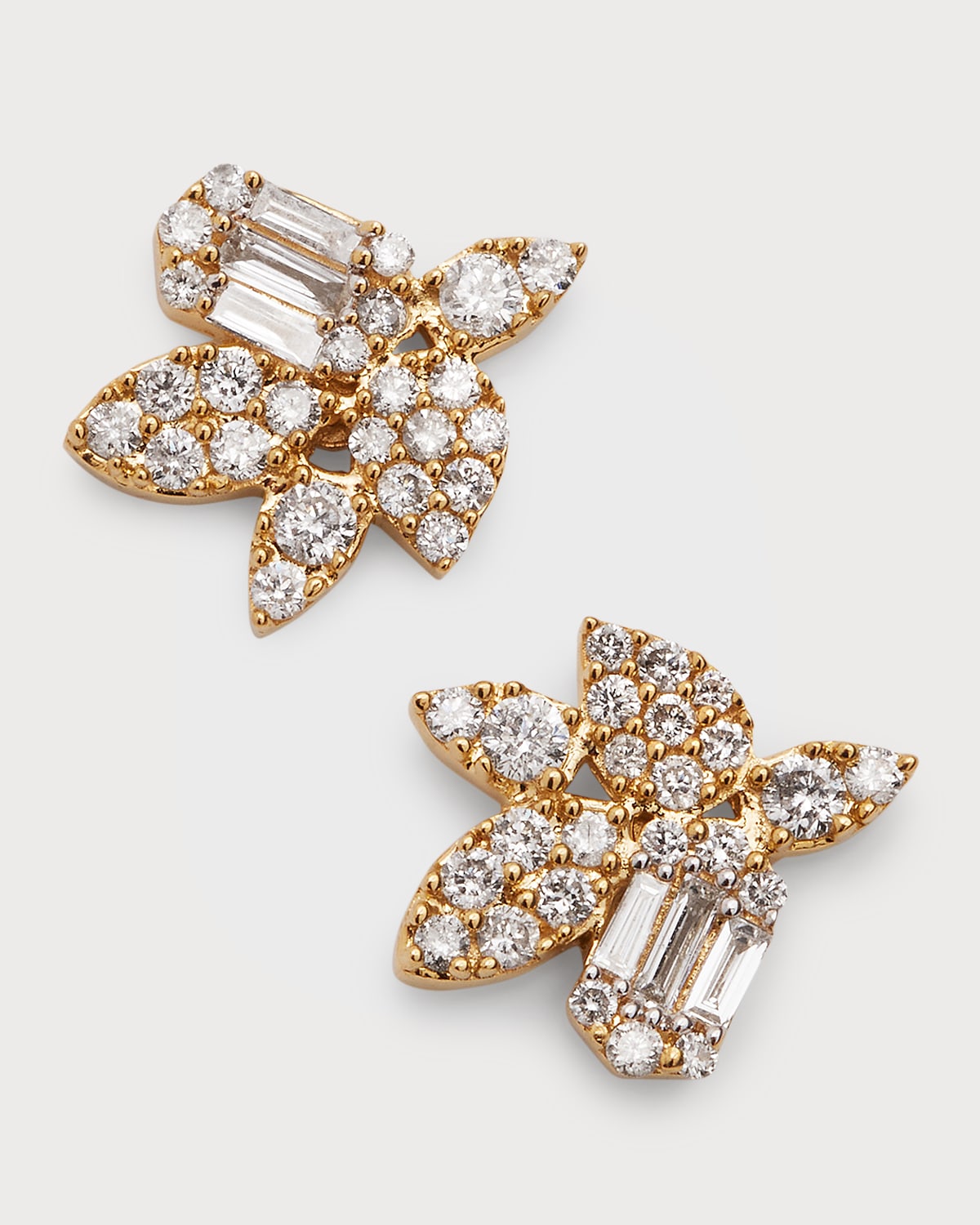 18K Yellow Gold Callie Lotus Diamond Stud Earrings