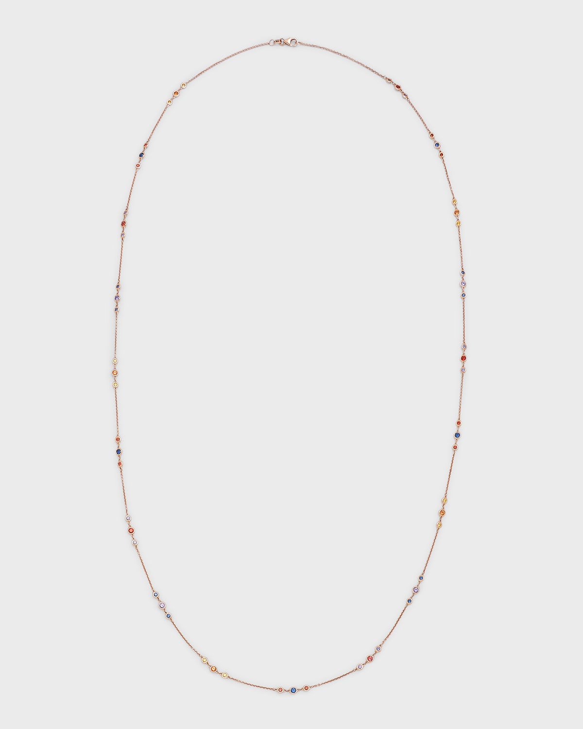 Krisonia 18K Rose Gold Multicolor Sapphire Necklace, 90cm