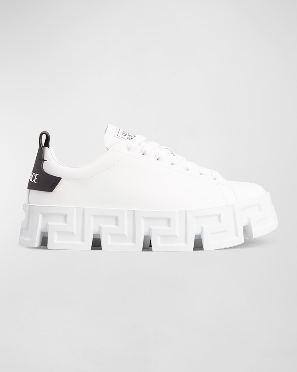 Men's Maxi-Greca Midsole Leather Low-Top Sneakers