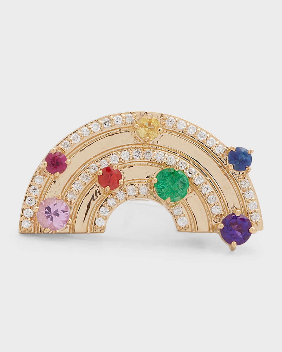 14K Rainbow Block Ring
