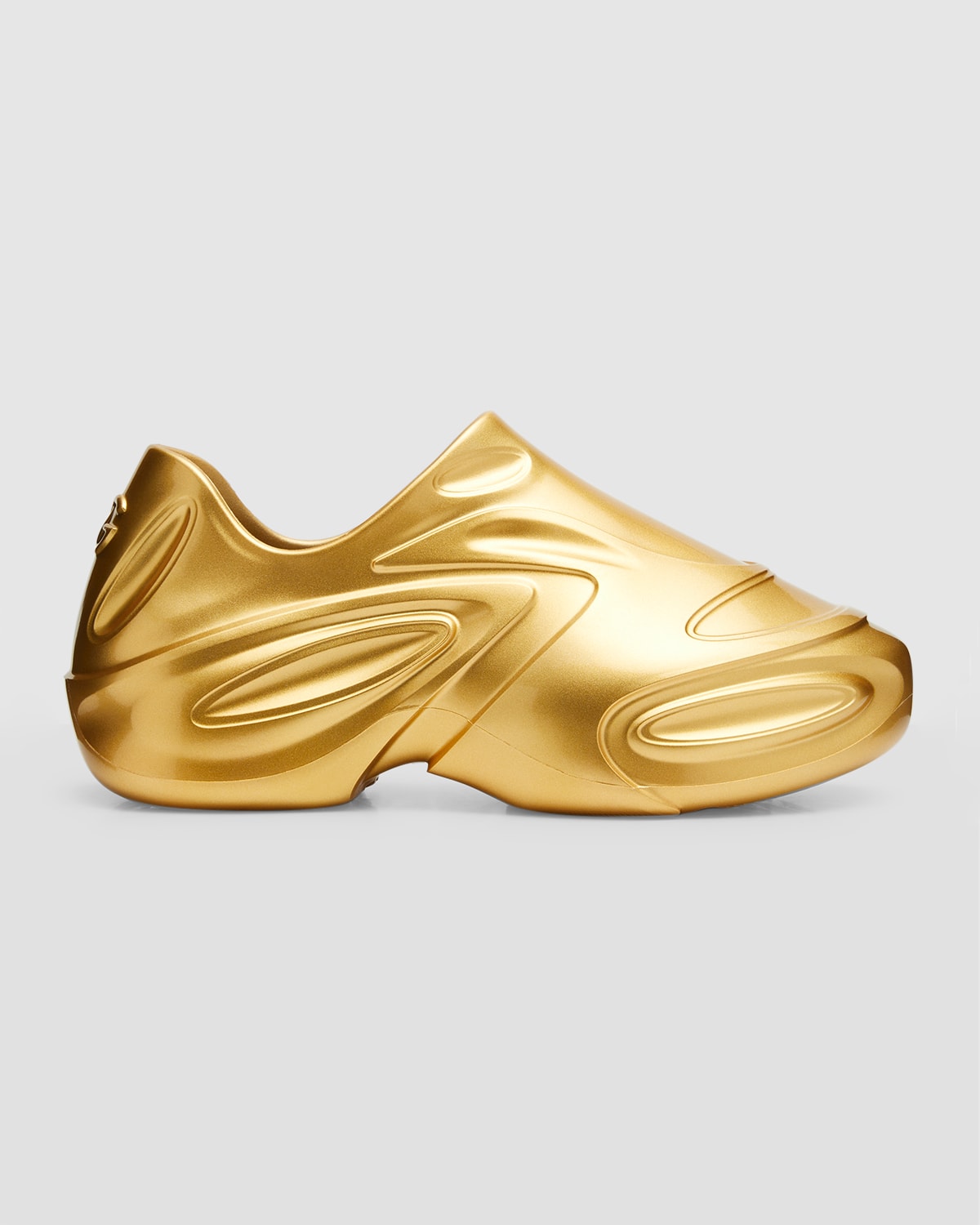 DOLCE & GABBANA MEN'S GOLD-TONE FOILED RUBBER TOY SNEAKERS
