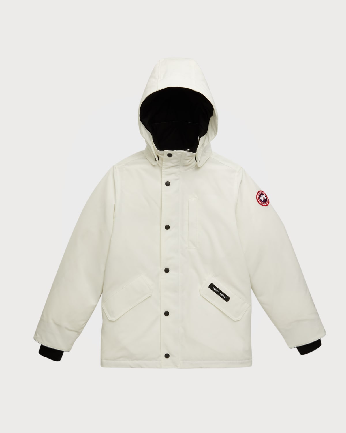 Shop Canada Goose Kid's Logan Logo-print Parka In White