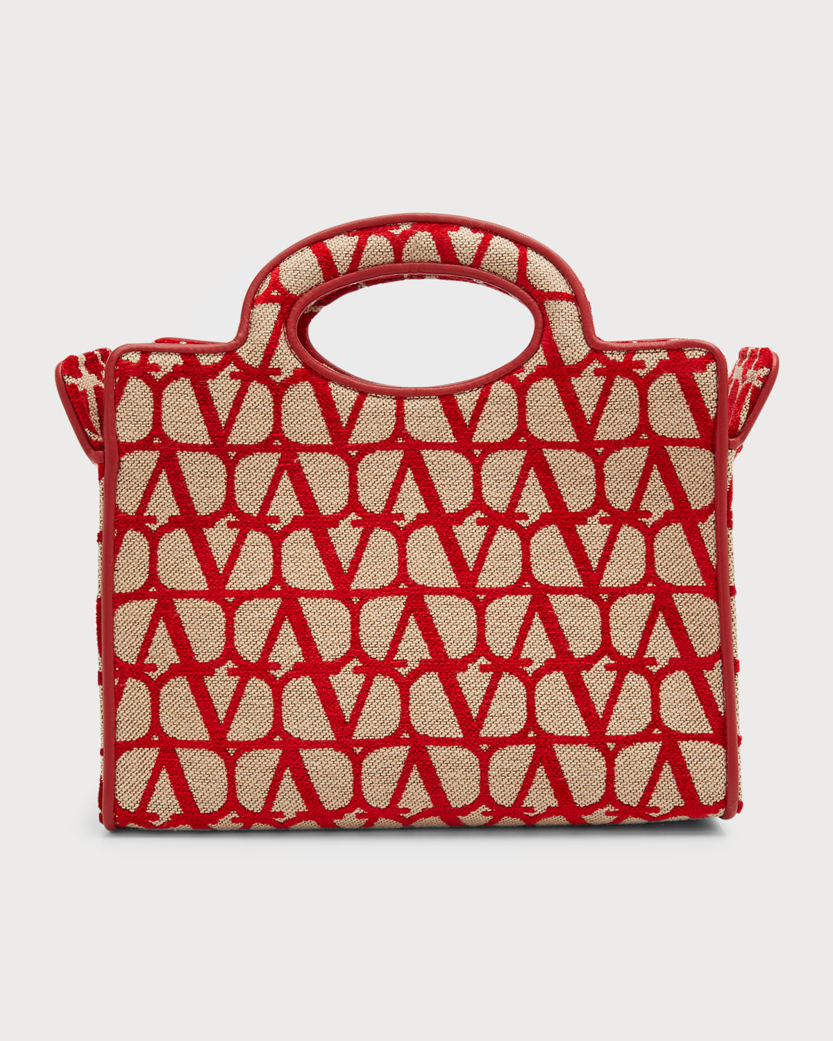 Valentino Garavani Sculpture Small Monogram Tote Bag In Rosso