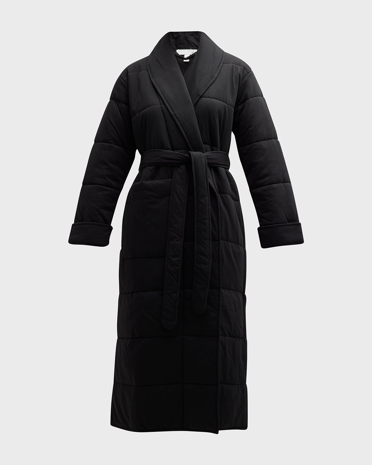 Skin Sierra Quilted Robe In Black