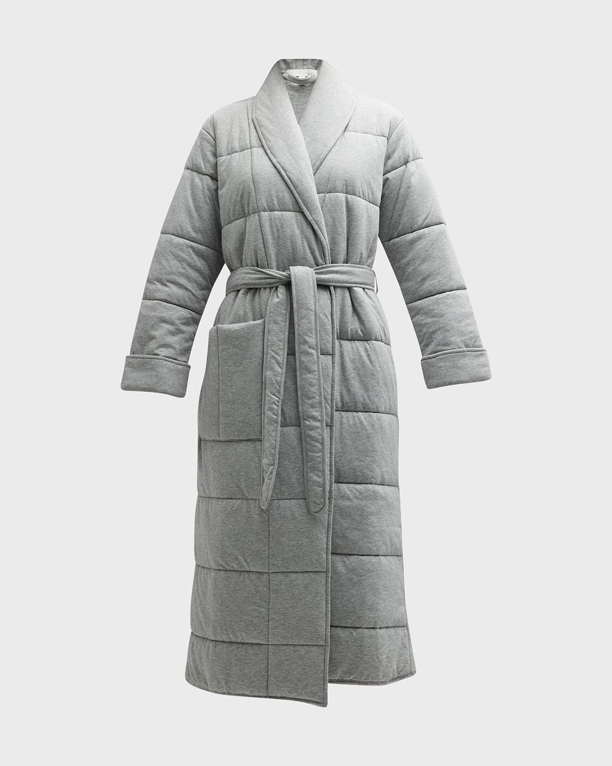 Skin Quilted Sierra Robe In Heather Grey