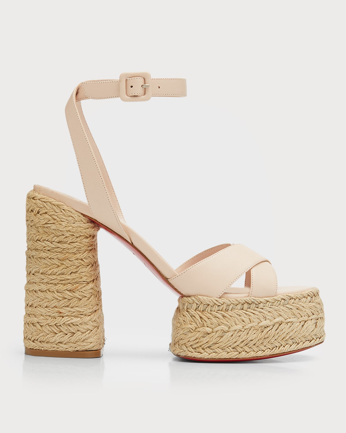 Christian Louboutin Super Mariza Red Sole Leather Espadrille Sandals In ...