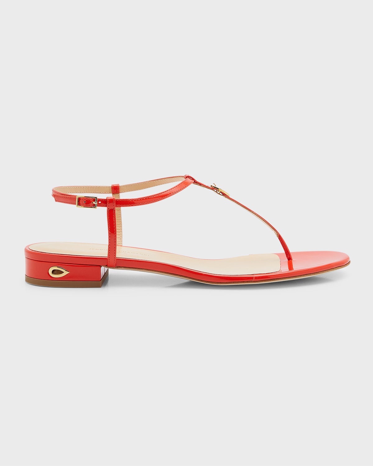 Jennifer Chamandi Pietro Patent Thong Flat Sandals