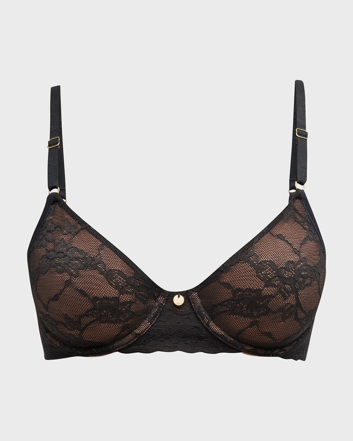 Natori Bliss Allure Lace Contour Underwire Bra In Rose Beige