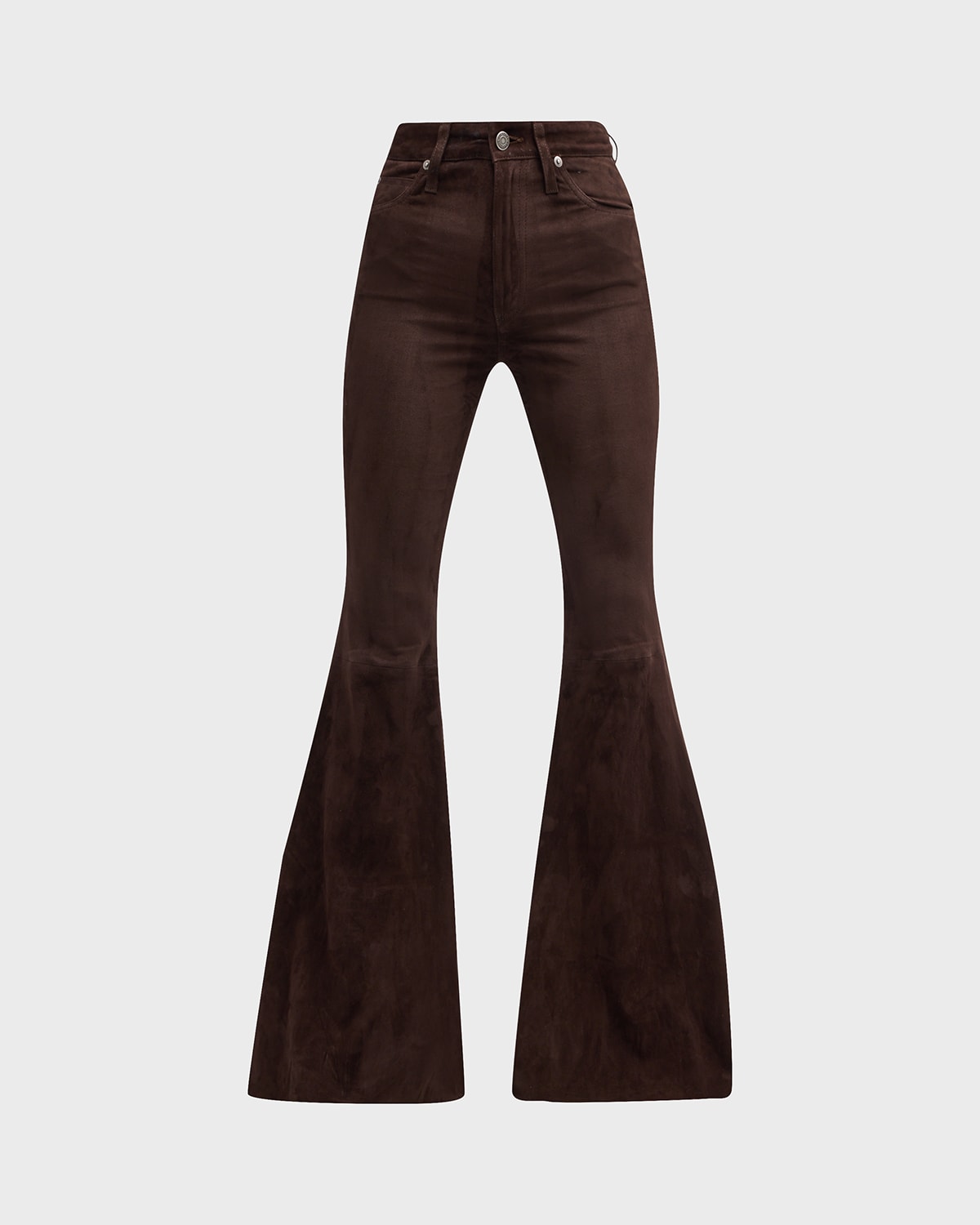 Suede High Rise Flare Pants, Women Pants