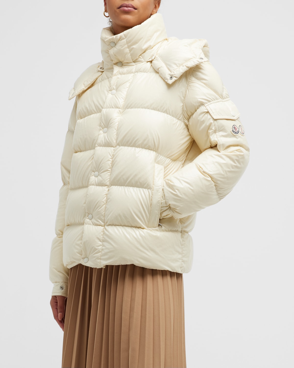 Moncler Maya Padded Shell-down Jacket In Snowflake White