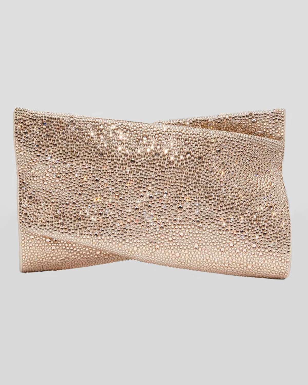 Christian Louboutin Loubitwist Small Clutch In Strass Suede In Leche