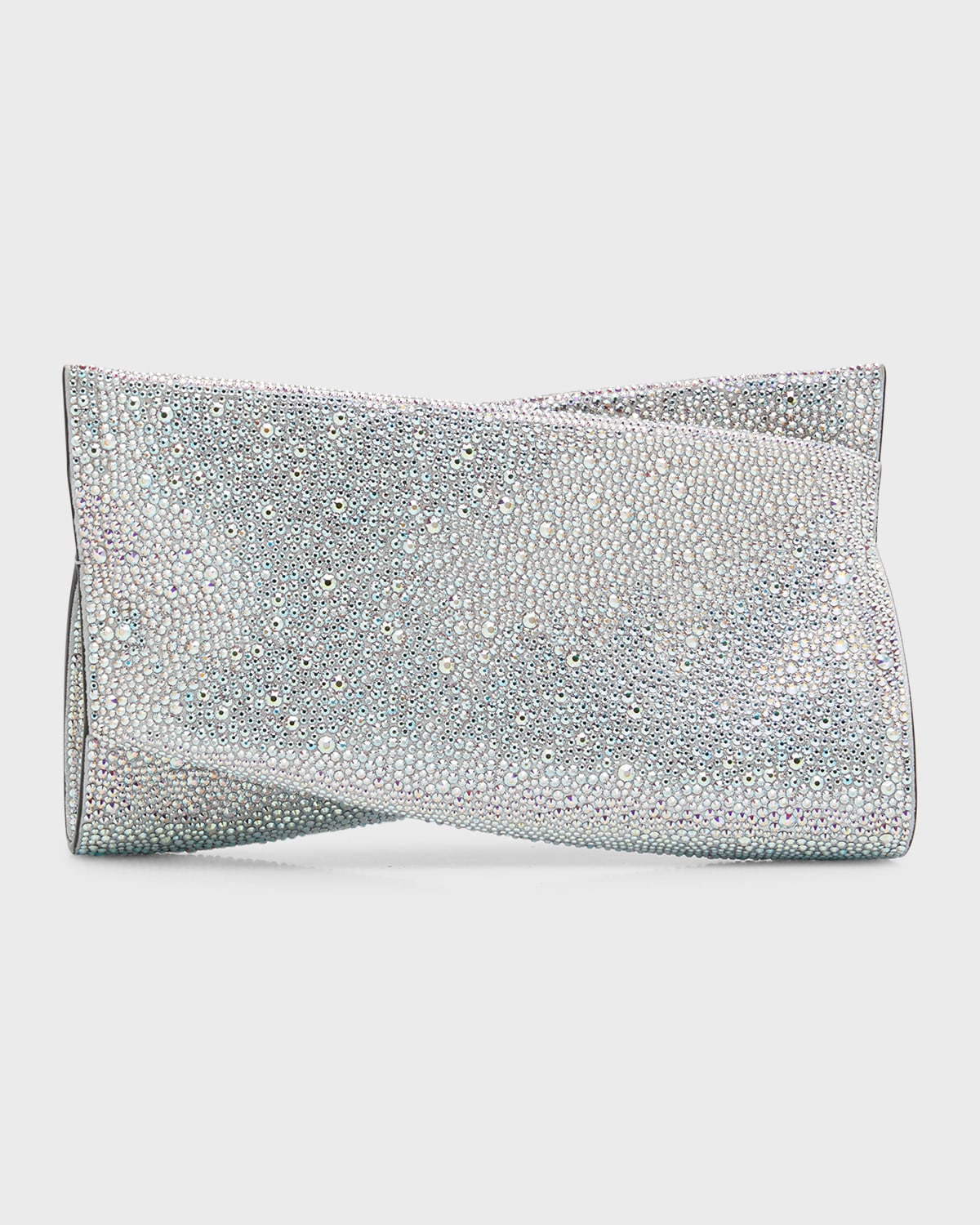 Christian Louboutin Loubitwist Small Strass Clutch Bag In Plata