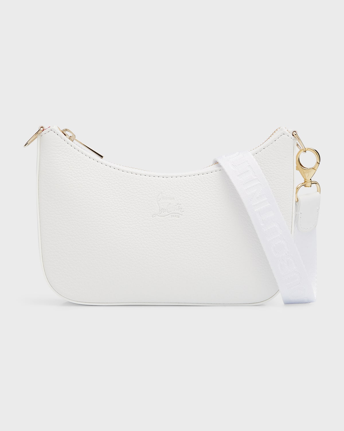 Christian Louboutin Loubitwist Beige Leather Shoulder Bag In Bianco
