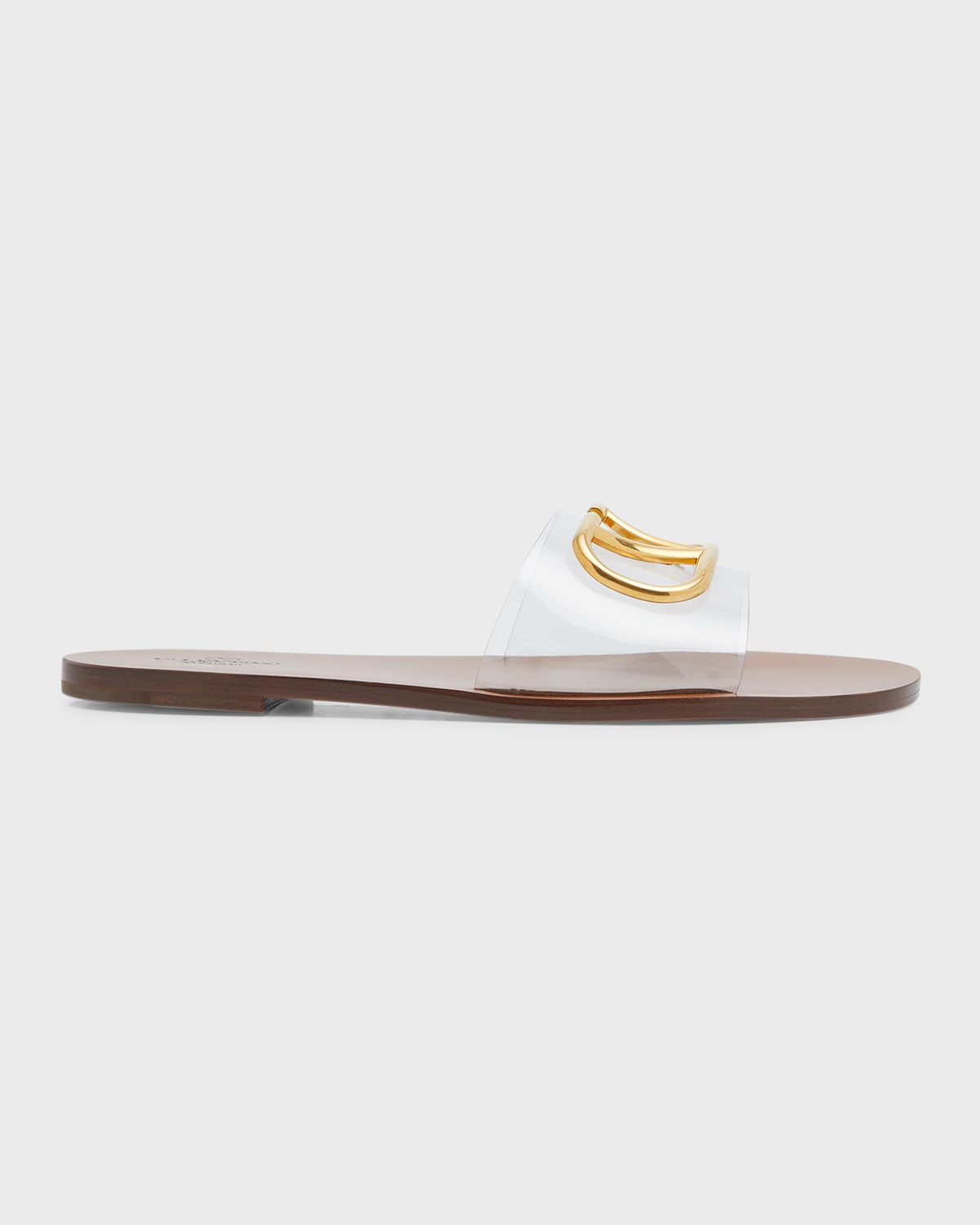 VALENTINO GARAVANI 5MM VLOGO CLEAR MEDALLION SANDALS