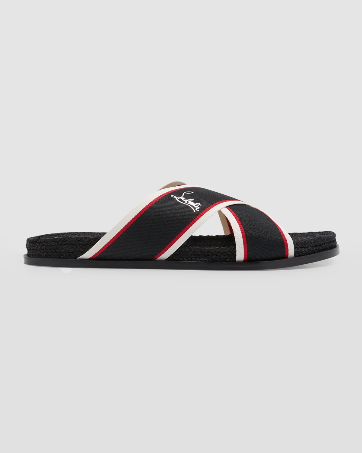 Christian Louboutin Hot Cross Bizz Slide Sandal In Multi/black