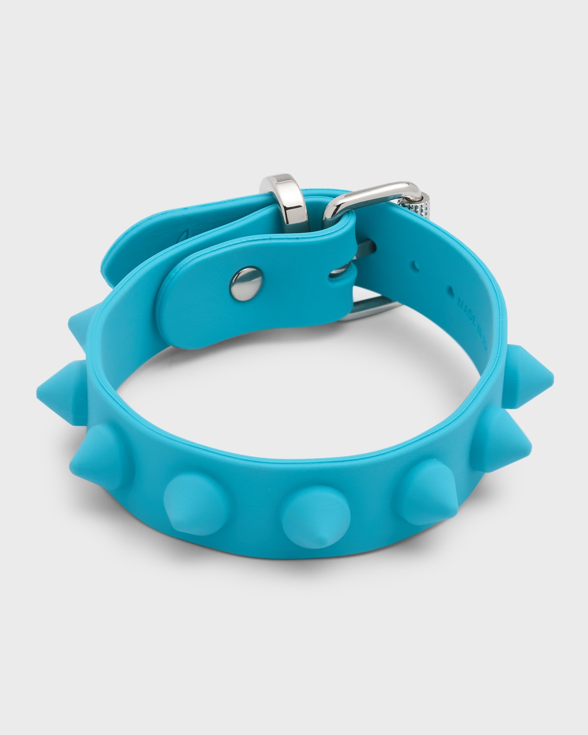 CHRISTIAN LOUBOUTIN MEN'S LOUBILINK SPIKE RUBBER BRACELET 
