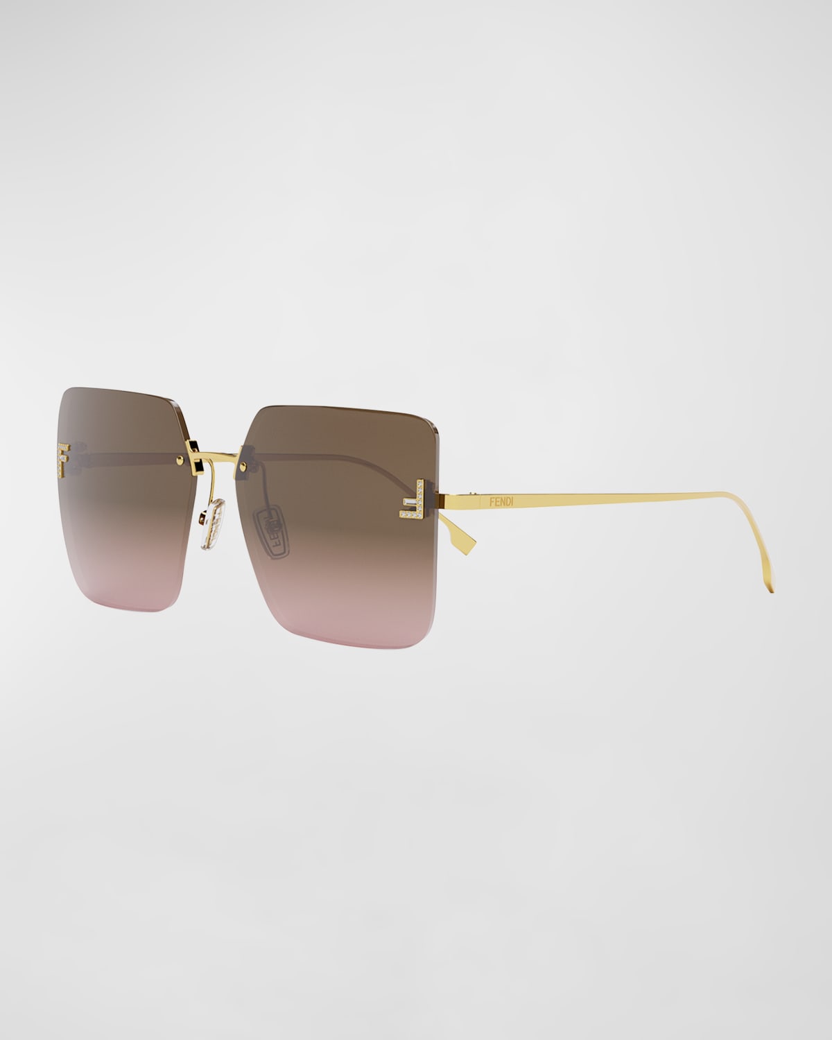 Fendi 59mm Gradient Square Sunglasses In Endura Gold