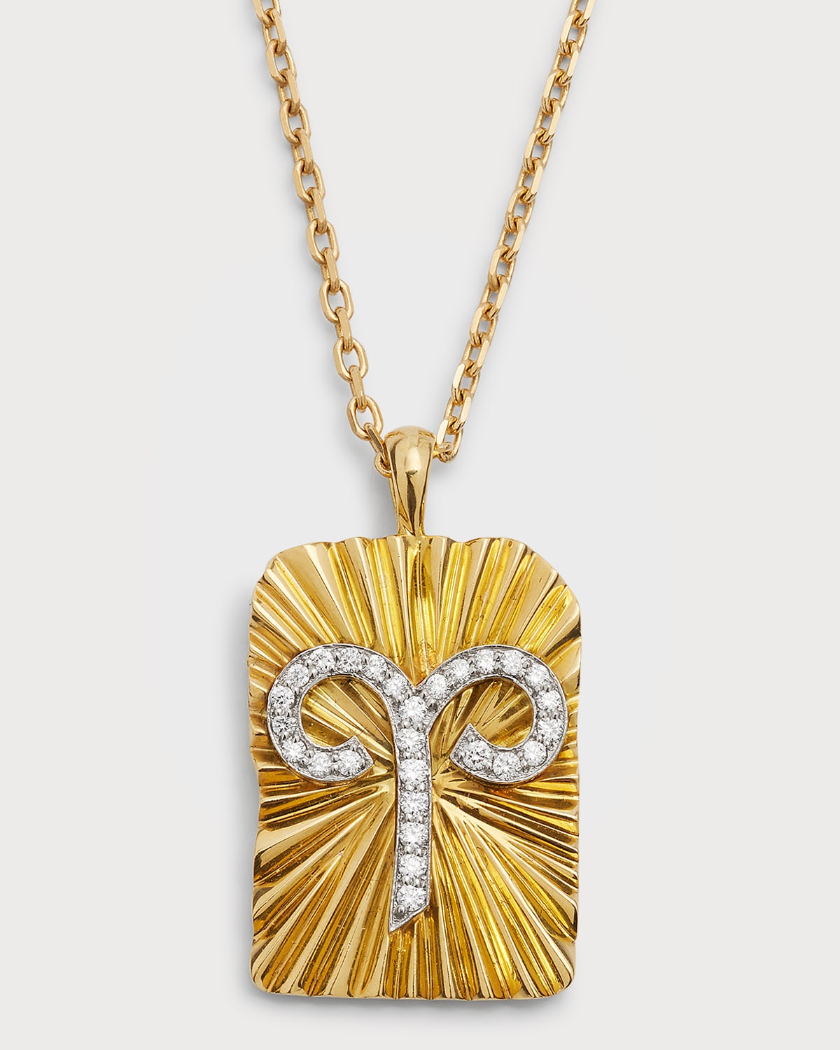 David Webb Diamond Aries Pendant Necklace