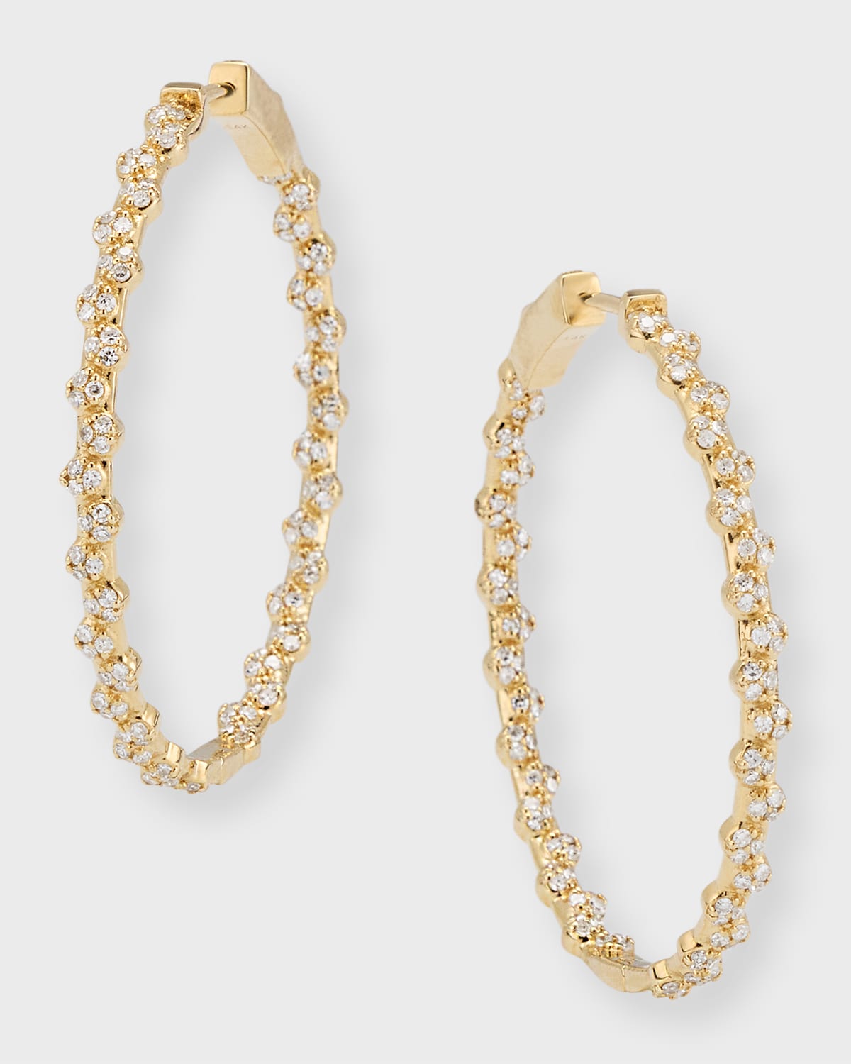 Kastel Jewelry Zuki Diamond Couture Lock Hoop Earrings In Gold