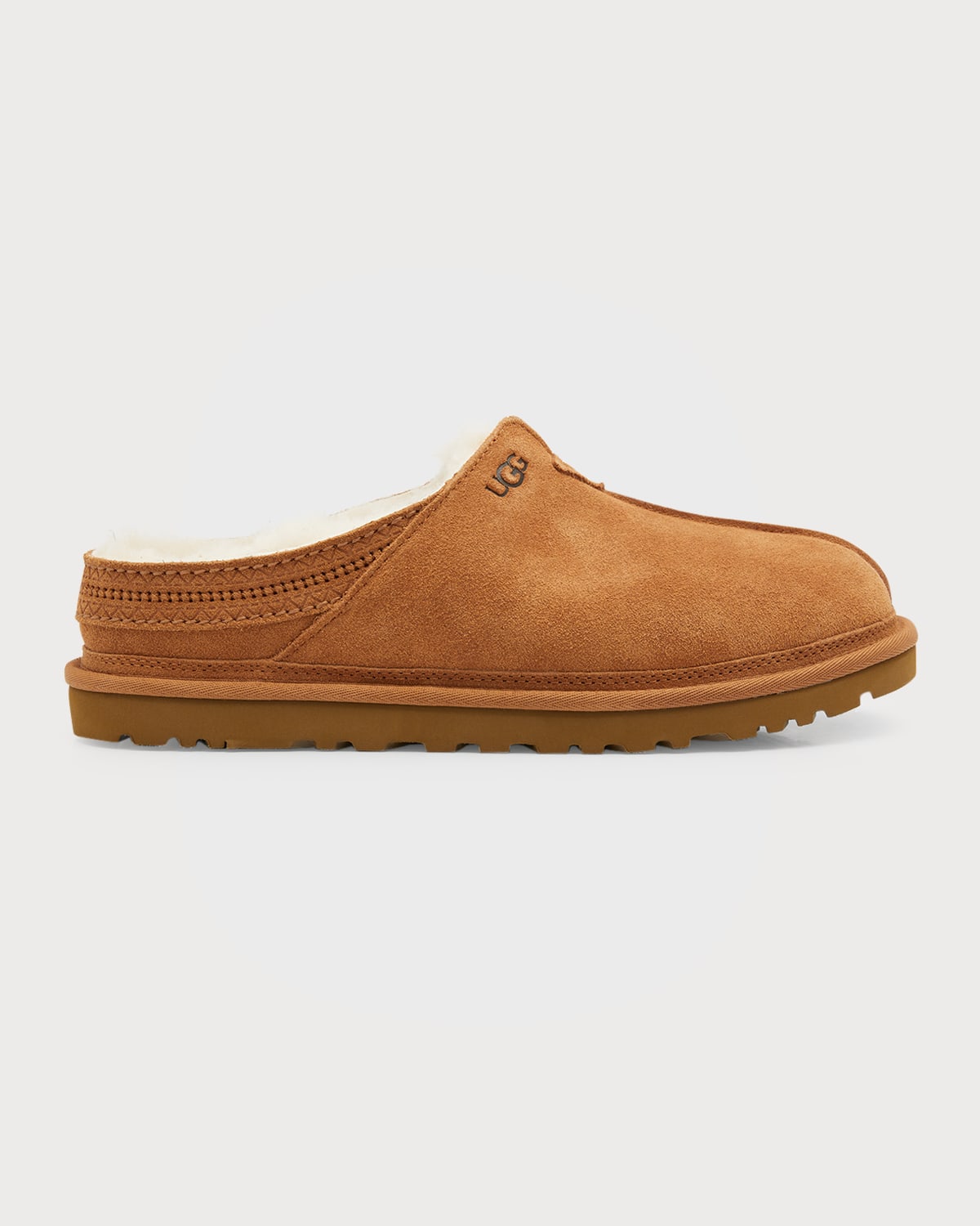 Men's Neuman Shearling-Lined Suede Slippers