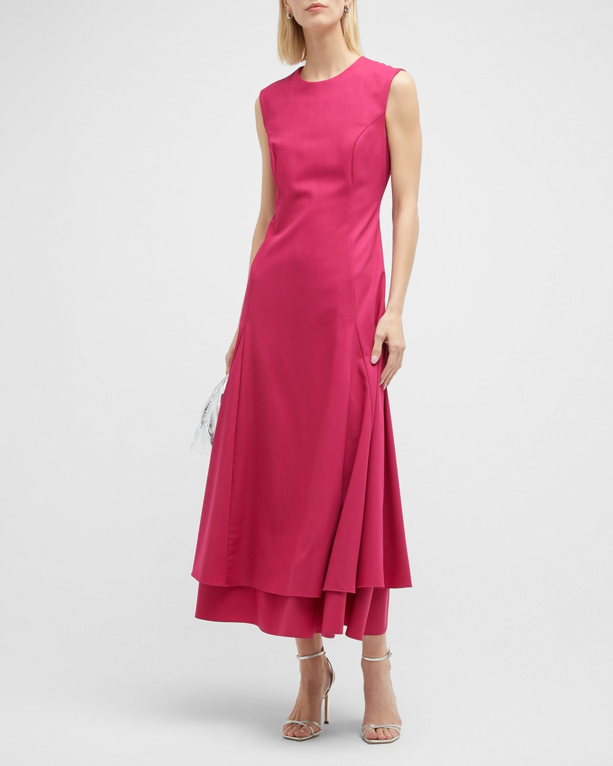 Paneled Fit-And-Flare Maxi Dress