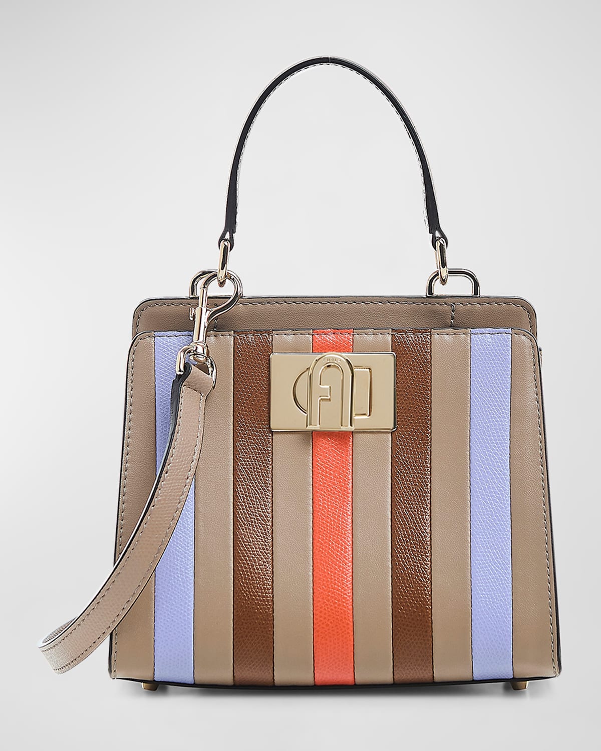 1927 Mini Striped Leather Top-Handle Bag