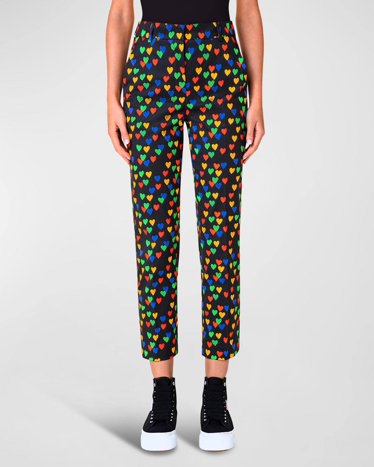 AKRIS FLAVIN HEARTS PRINTED PANTS