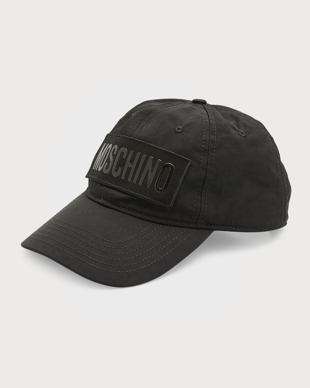 Moschino Men's Tonal Logo Applique Baseball Cap In Black