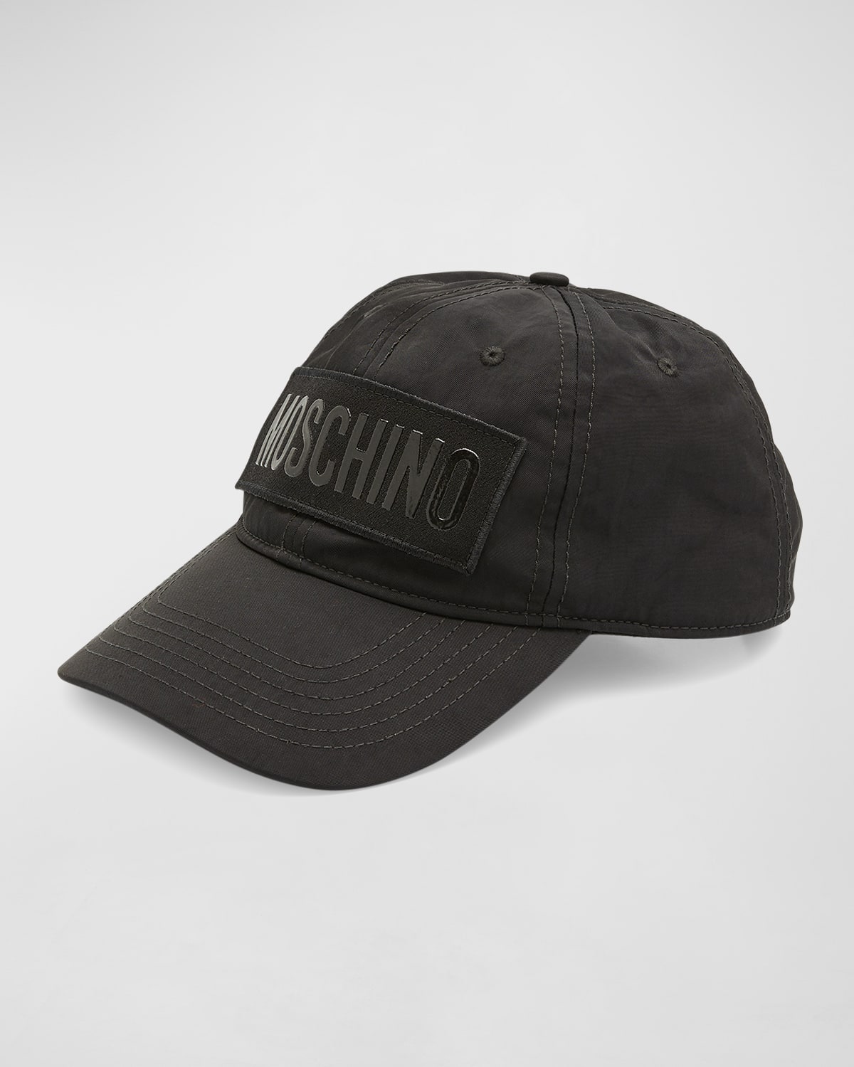 Moschino Men's Tonal Logo Applique Baseball Cap In Black