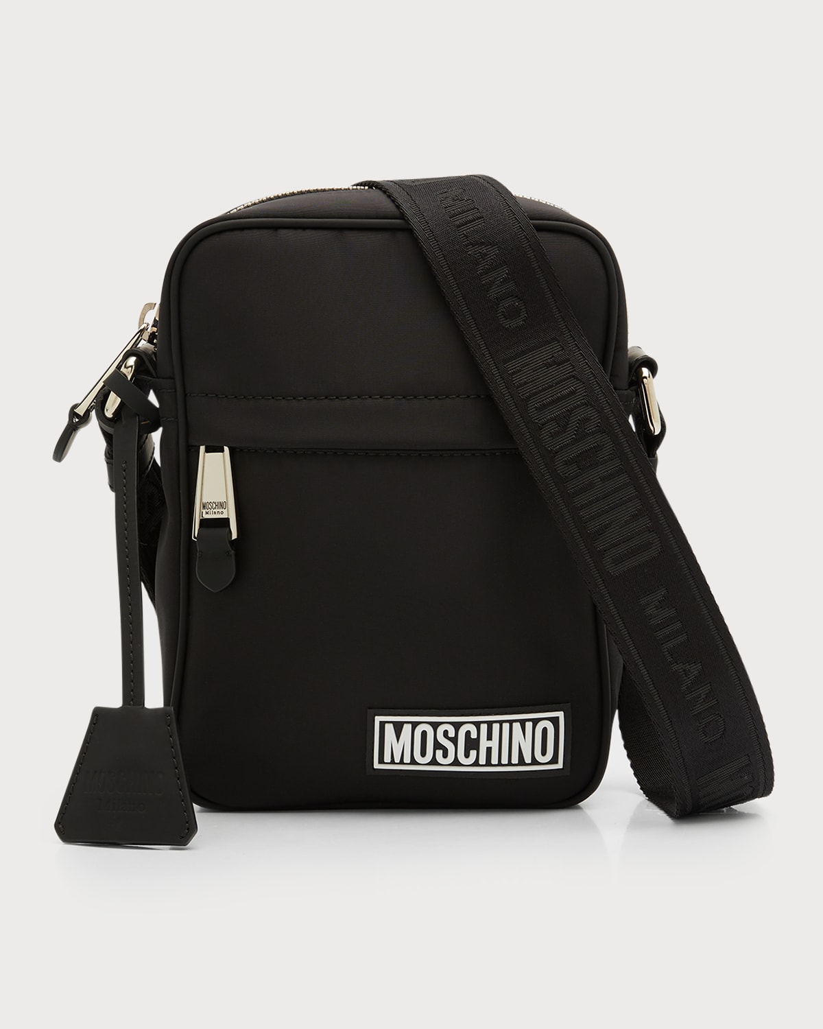 Shop Moschino Men's Logo Shoulder Bag In Black Multi