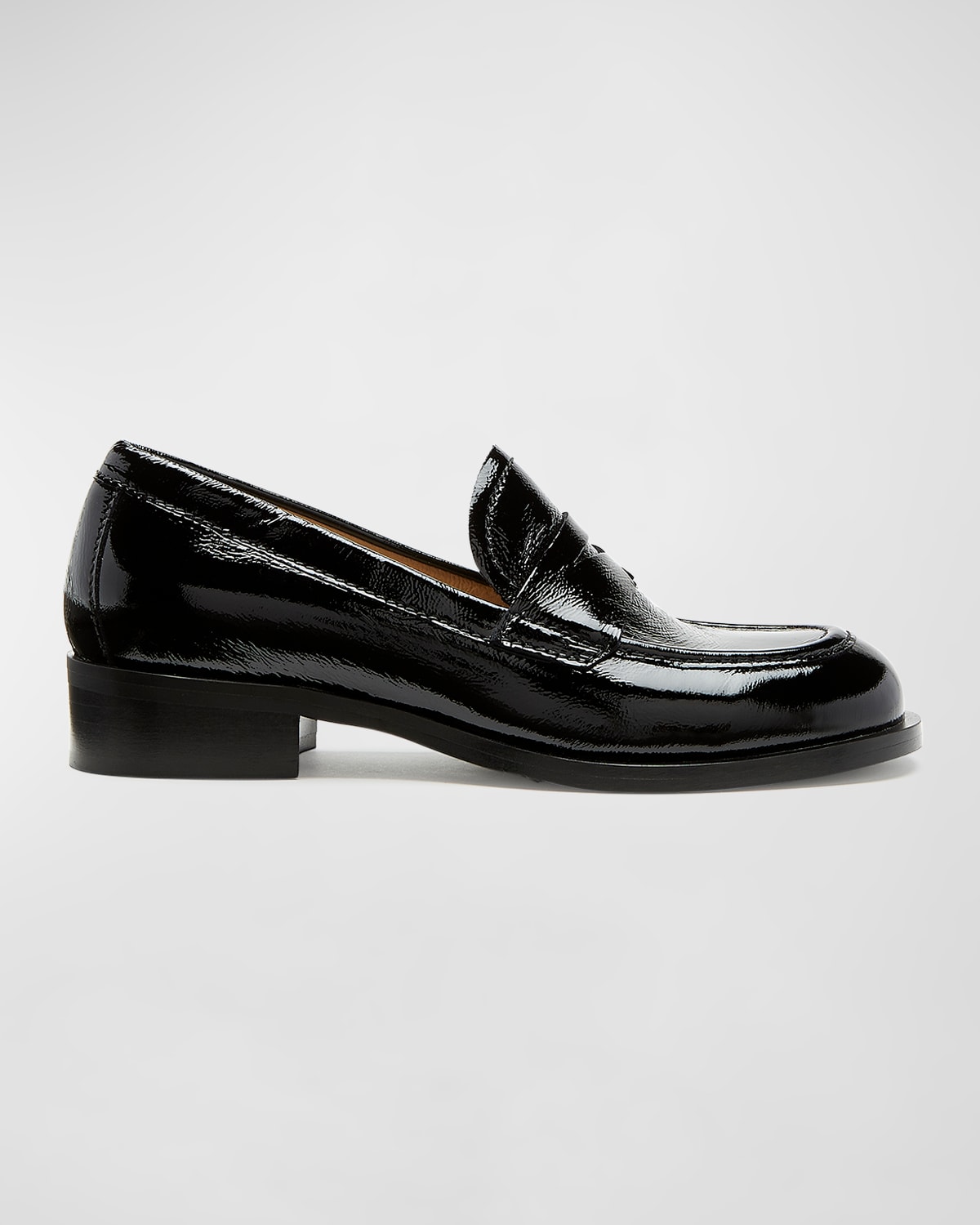 La Canadienne Dominic Crackled Leather Penny Loafers