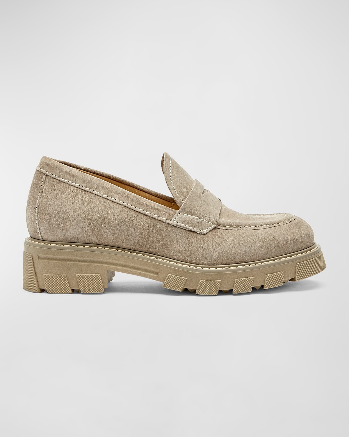 La Canadienne Daniel Waterproof Platform Penny Loafer In Pebble
