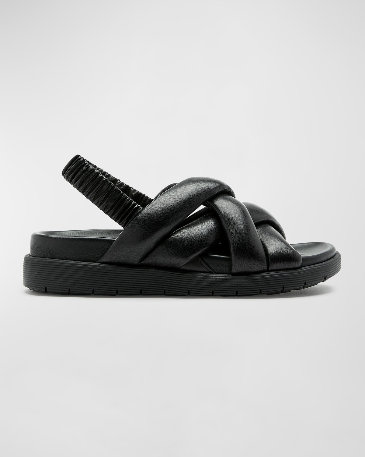 Redmond Puffy Leather Slingback Sandals