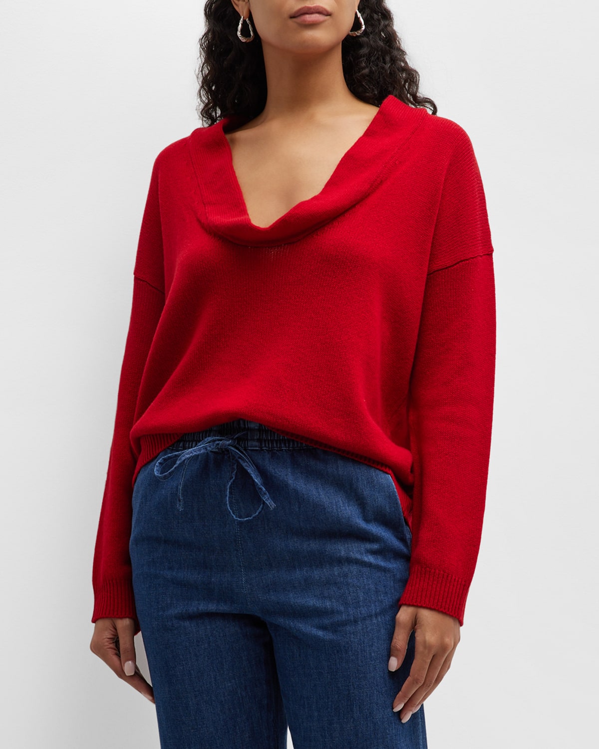 Shop Valentino Cowl-neck Cashmere Sweater In Red