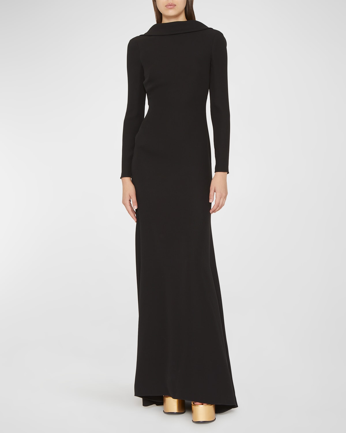 Shop Valentino Bow Open-back Cady Gown In Black