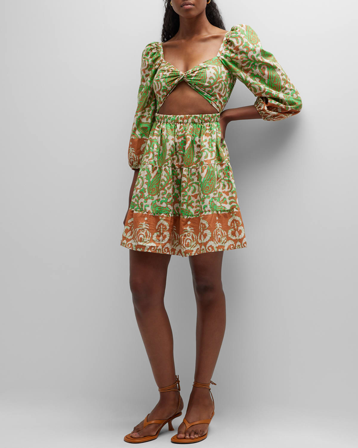 LOVE THE LABEL Elisa Puff-Sleeve Cutout Mini Dress