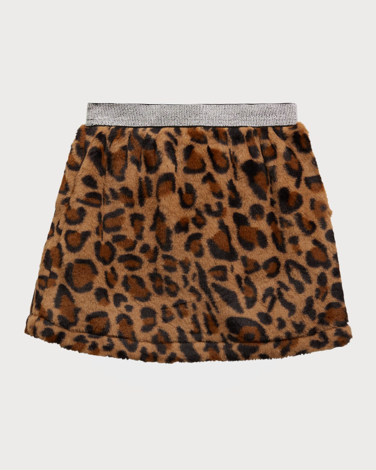 Girl's Faux-Fur Leopard Skirt, Size 2T-6