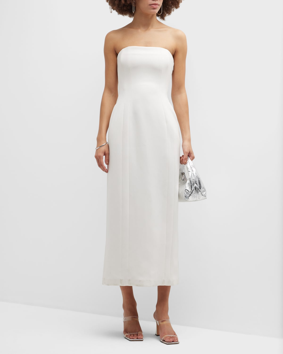 A.l.c Elizabeth Strapless Midi Dress In White